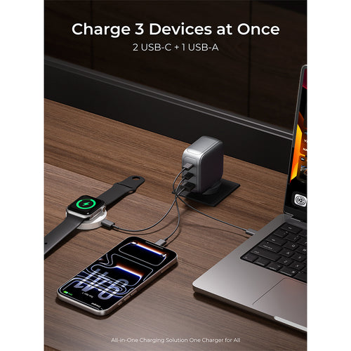 Aukey PA-B9 Nova Pin 100W GaN Fast Charging Wall Charger (Grey)