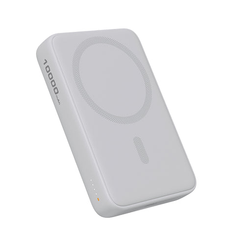 Aukey PB-MS04 MagFusion Slim 10000mAh Magnetic Wireless Charging Power Bank (CCC-Certified) - Frost White