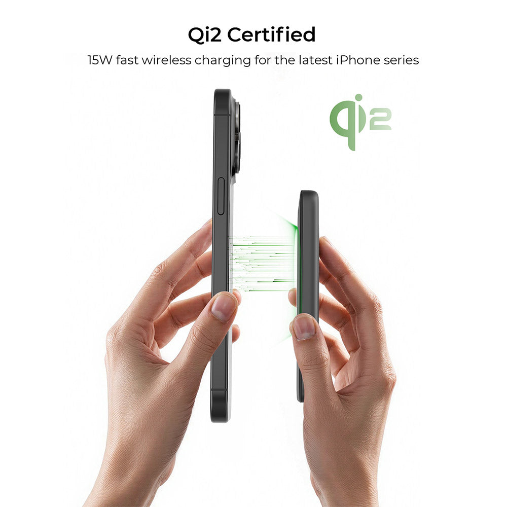 Aukey PB-MS07A MagFusion M 5,000mAh Qi2 Magnetic Wireless Power Bank (CCC-Certified) - Dark Gray