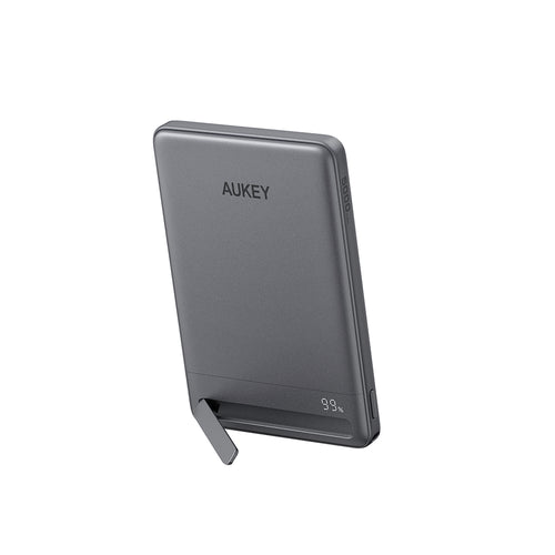 Aukey PB-MS15 MagFusion Vista 5,000mAh 20W Qi2 Magnetic Wireless Charging Power Bank - Grey