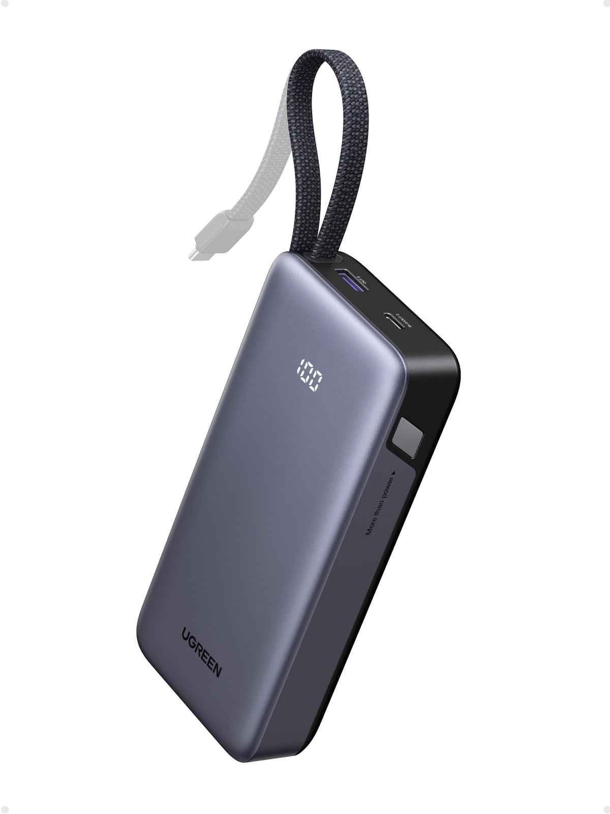 Ugreen PB537_75173B CCC 20kmAh 55W Powerbank with Built-in Cable