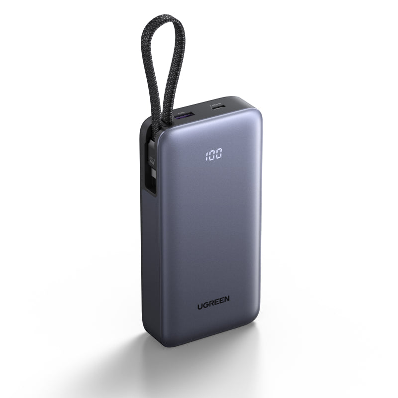 Ugreen PB537_75173B CCC 20kmAh 55W Powerbank with Built-in Cable