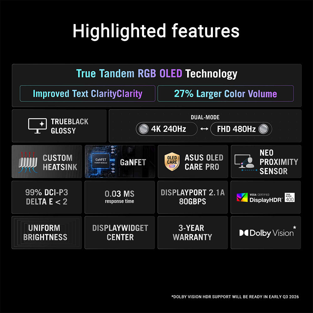 Asus ROG Swift PG27UCWM 27 UHD OLED Dual-Mode Gaming Monitor