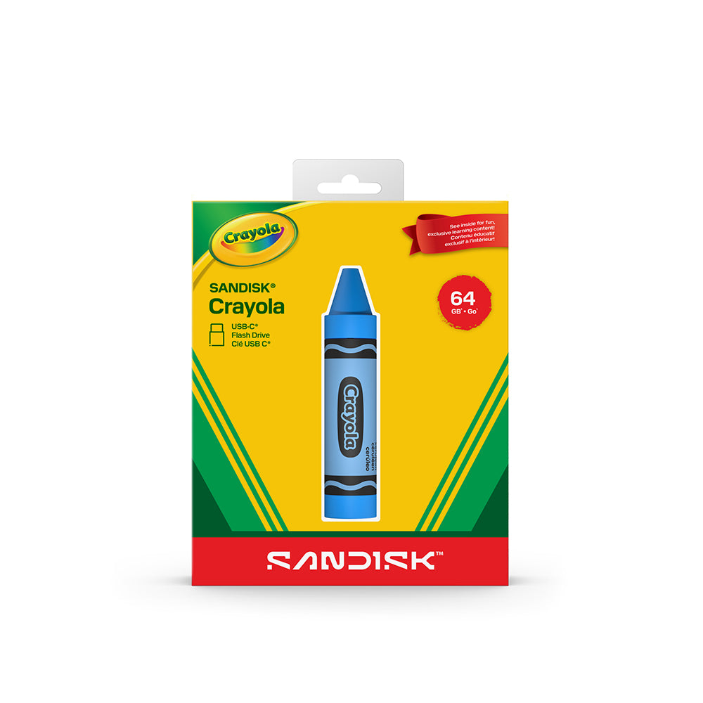SanDisk Crayola 64GB USB-C Flash Drive (Cerulean Blue)