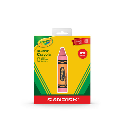 SanDisk Crayola 128GB USB-C Flash Drive (Mango Tango)