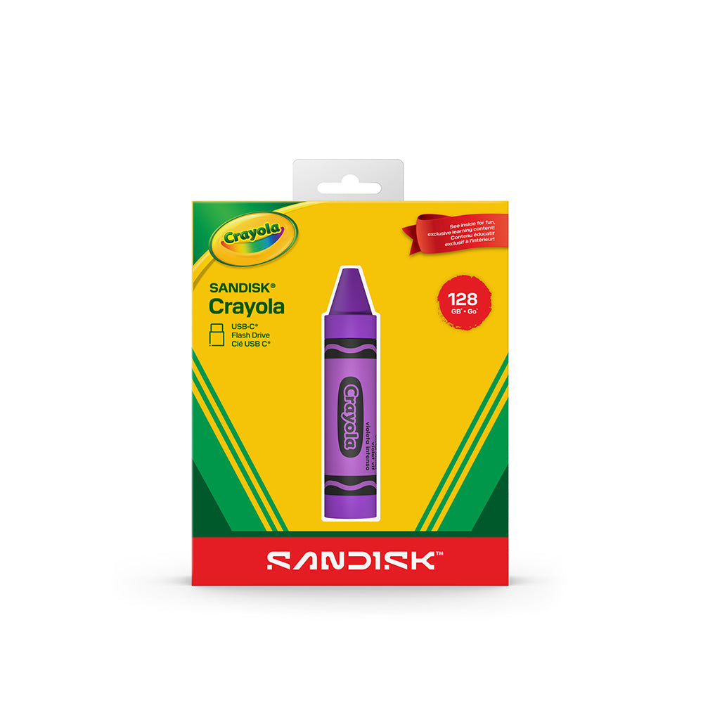 SanDisk Crayola 128GB USB-C Flash Drive (Vivid Violet)