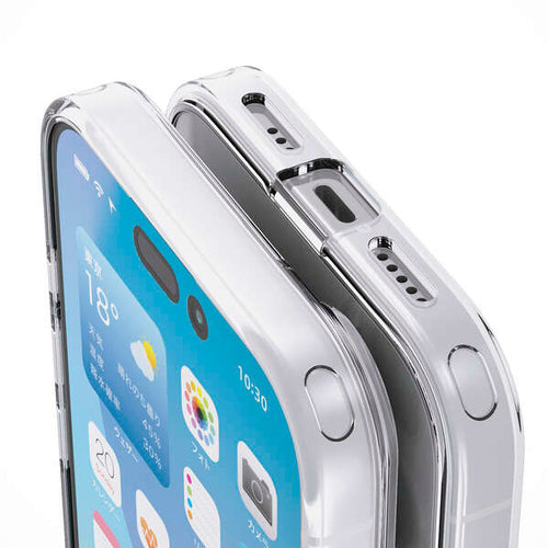 Elecom  iPhone 17 6.3 (2025) Hybrid Glass Clear Case with metal ring