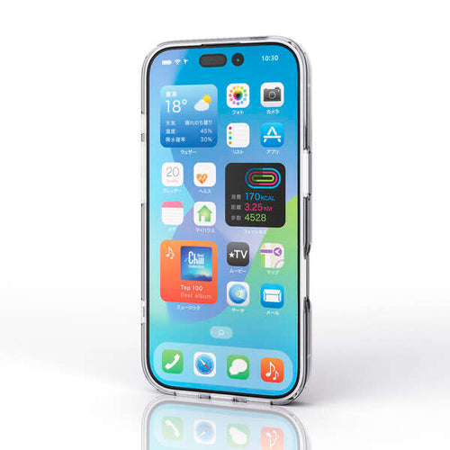 Elecom  iPhone 17 6.3 (2025) Hybrid Glass Clear Case with metal ring