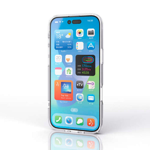 Elecom  iPhone 17 Air 6.5 (2025) Hybrid Glass Clear Case with metal ring