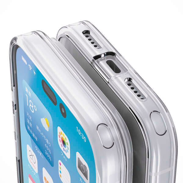 Elecom  iPhone 17 Pro 6.3 (2025) Hybrid Glass Clear Case with metal ring