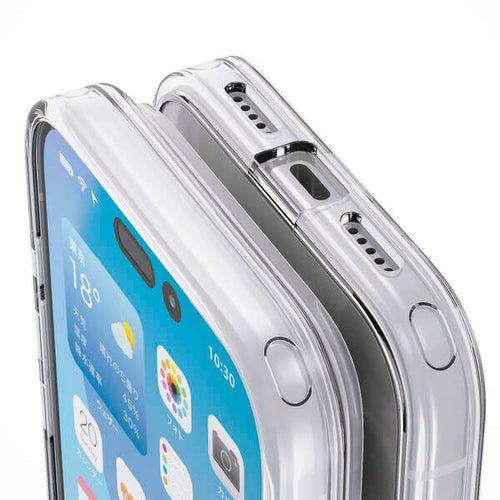 Elecom  iPhone 17 Pro 6.3 (2025) Hybrid Glass Clear Case with metal ring