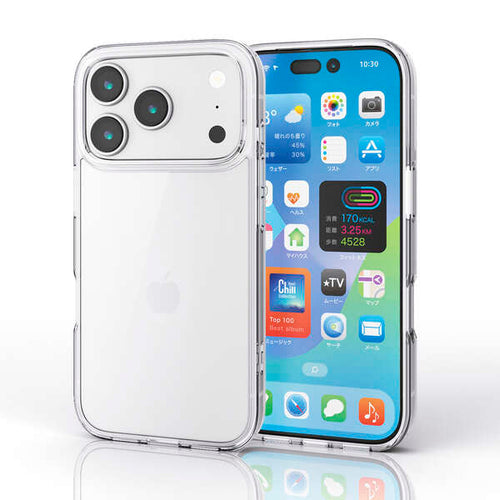 Elecom  iPhone 17 Pro 6.3 (2025) Hybrid Glass Clear Case with metal ring