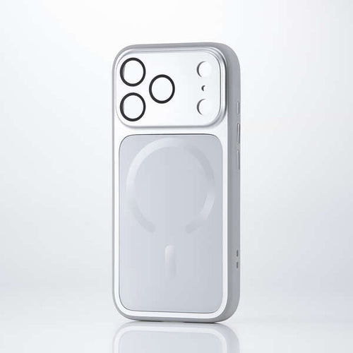 Elecom iPhone 18 Pro Hybrid Aluminum Case Extreme MAGKEEP - Silver