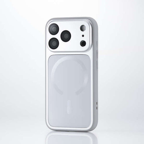 Elecom iPhone 18 Pro Hybrid Aluminum Case Extreme MAGKEEP - Silver