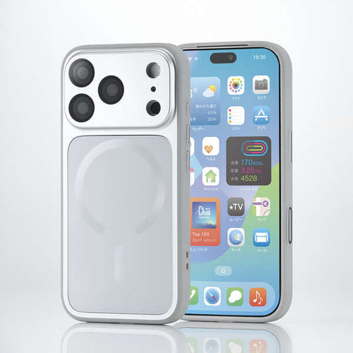 Elecom iPhone 18 Pro Hybrid Aluminum Case Extreme MAGKEEP - Silver