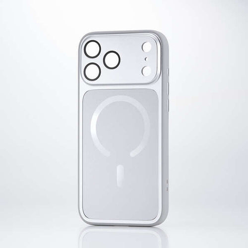 Elecom iPhone 18 Pro Max Hybrid Aluminum Case Extreme MAGKEEP - Silver