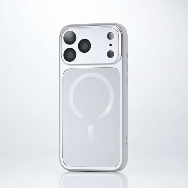 Elecom iPhone 18 Pro Max Hybrid Aluminum Case Extreme MAGKEEP - Silver