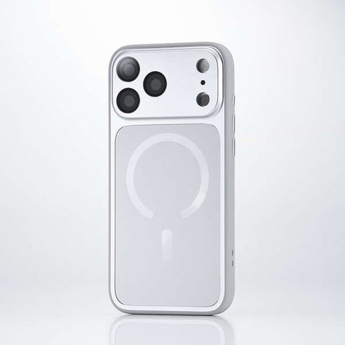 Elecom iPhone 18 Pro Max Hybrid Aluminum Case Extreme MAGKEEP - Silver