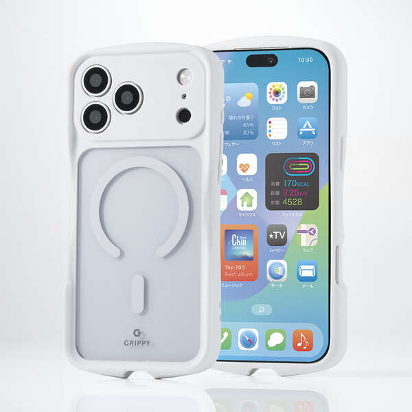 Elecom iPhone 18 Pro Max GRIPPY Hybrid Case MAGKEEP - White
