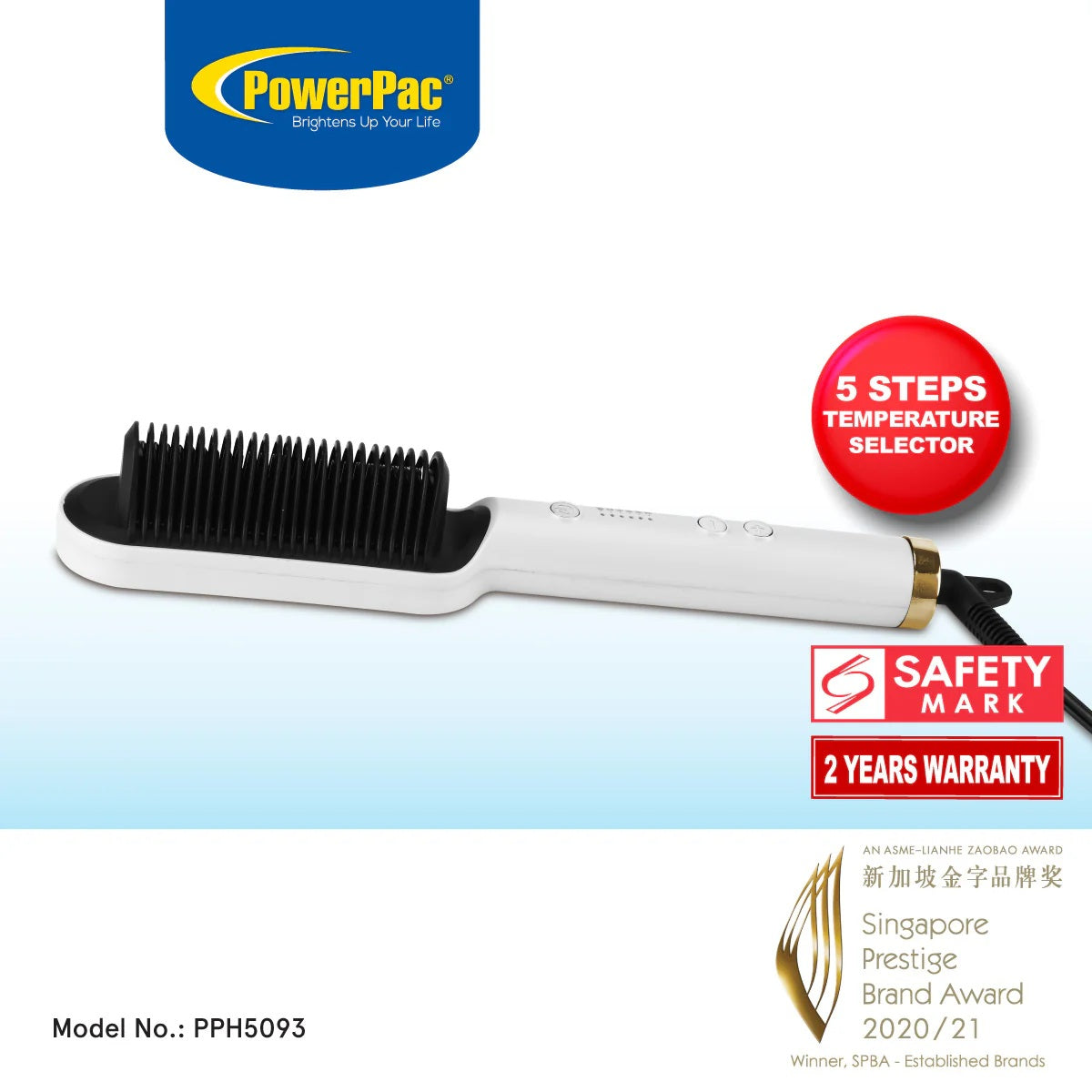 PowerPac PPH5093 Hair Straightener Brush