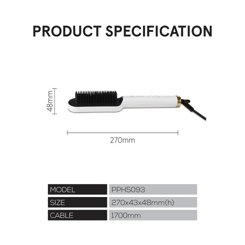 PowerPac PPH5093 Hair Straightener Brush