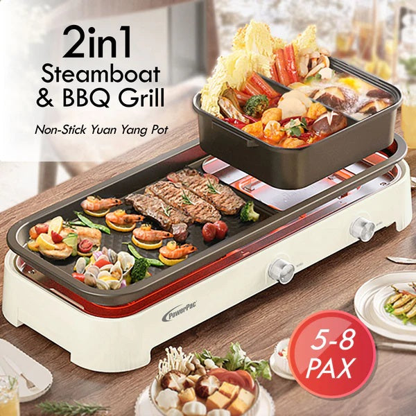 PowerPac PPMC797 2-In-1 SteamBoat W/ YY Pot