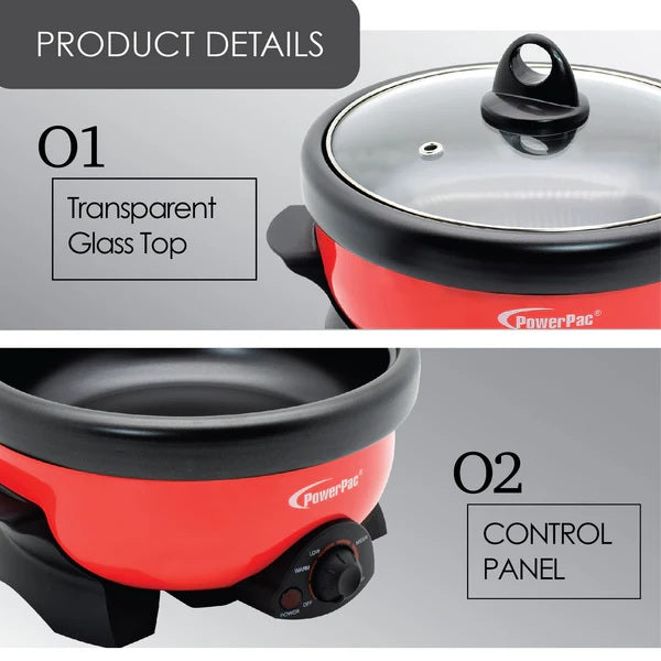 PowerPac PPMC181 2in1 Electric Hot Pot 2L
