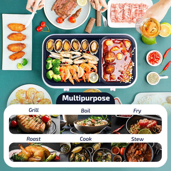 PowerPac 2-In-1 BBQ & SteamBoat (PPMC763)