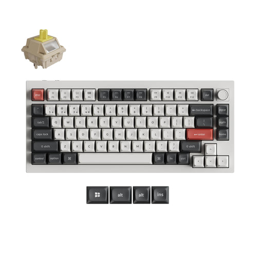 Keychron Q1 Ultra 8K (Q1U-P4) Wireless Mechanical Keyboard Banana Switch - White