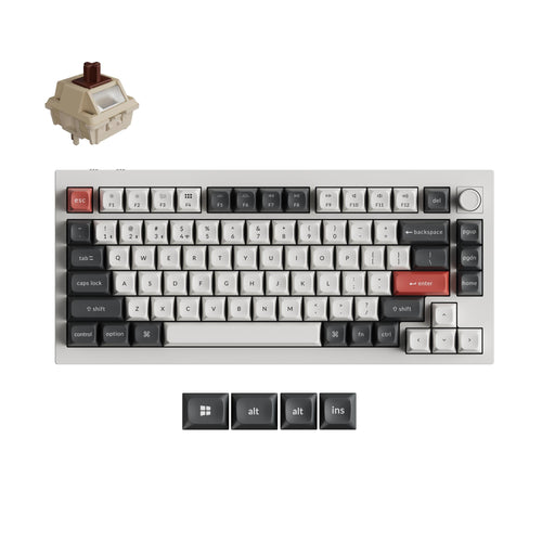 Keychron Q1 Ultra 8K (Q1U-P3) Wireless Mechanical Keyboard Brown Switch - White
