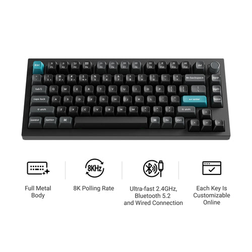 Keychron Q1 Ultra 8K (Q1U-P1) Wireless Mechanical Keyboard Red Switch - White