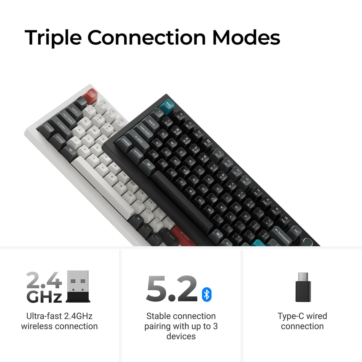 Keychron Q1 Ultra 8K (Q1U-P1) Wireless Mechanical Keyboard Red Switch - White