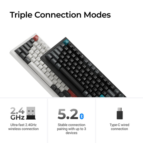 Keychron Q1 Ultra 8K (Q1U-P1) Wireless Mechanical Keyboard Red Switch - White
