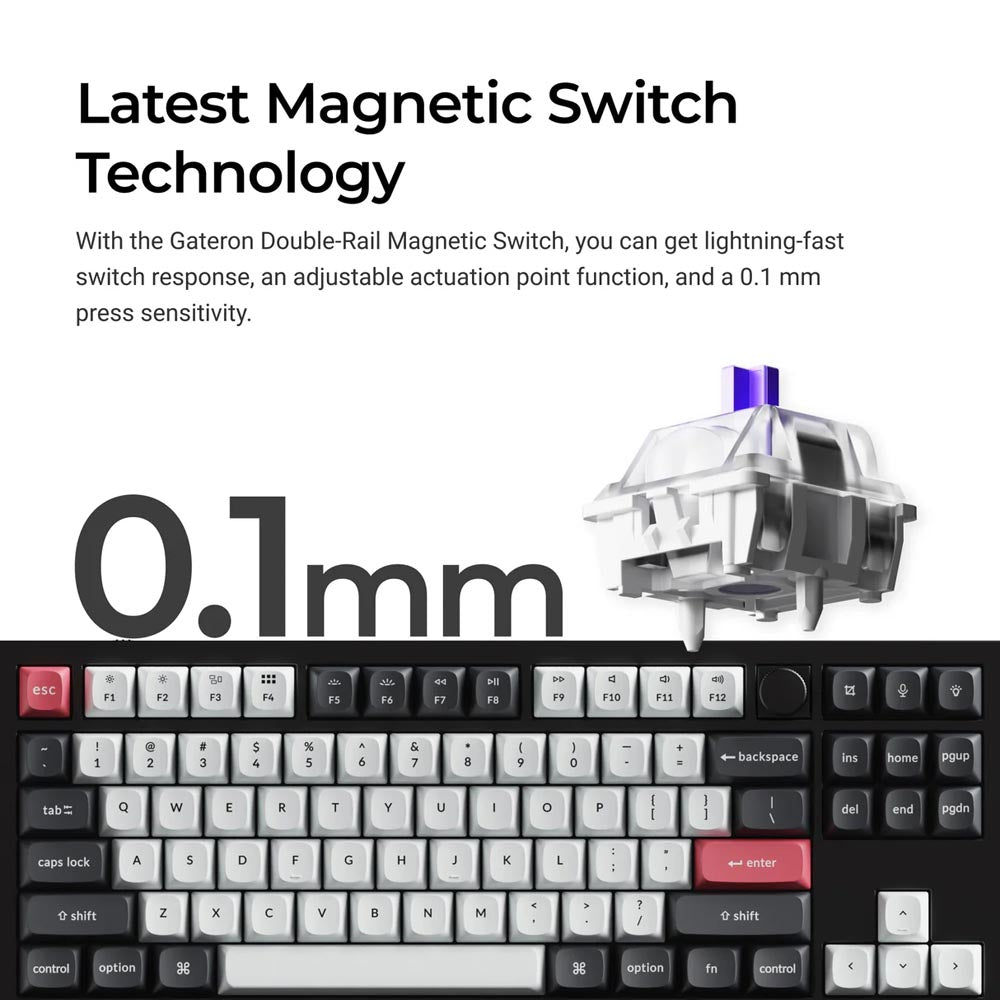 Keychron Q3 HE (Q3H-P1) Wireless Magnetic Switch Custom Keyboard (White)