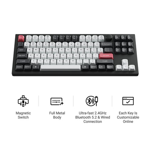 Keychron Q3 HE (Q3H-P1) Wireless Magnetic Switch Custom Keyboard (White)