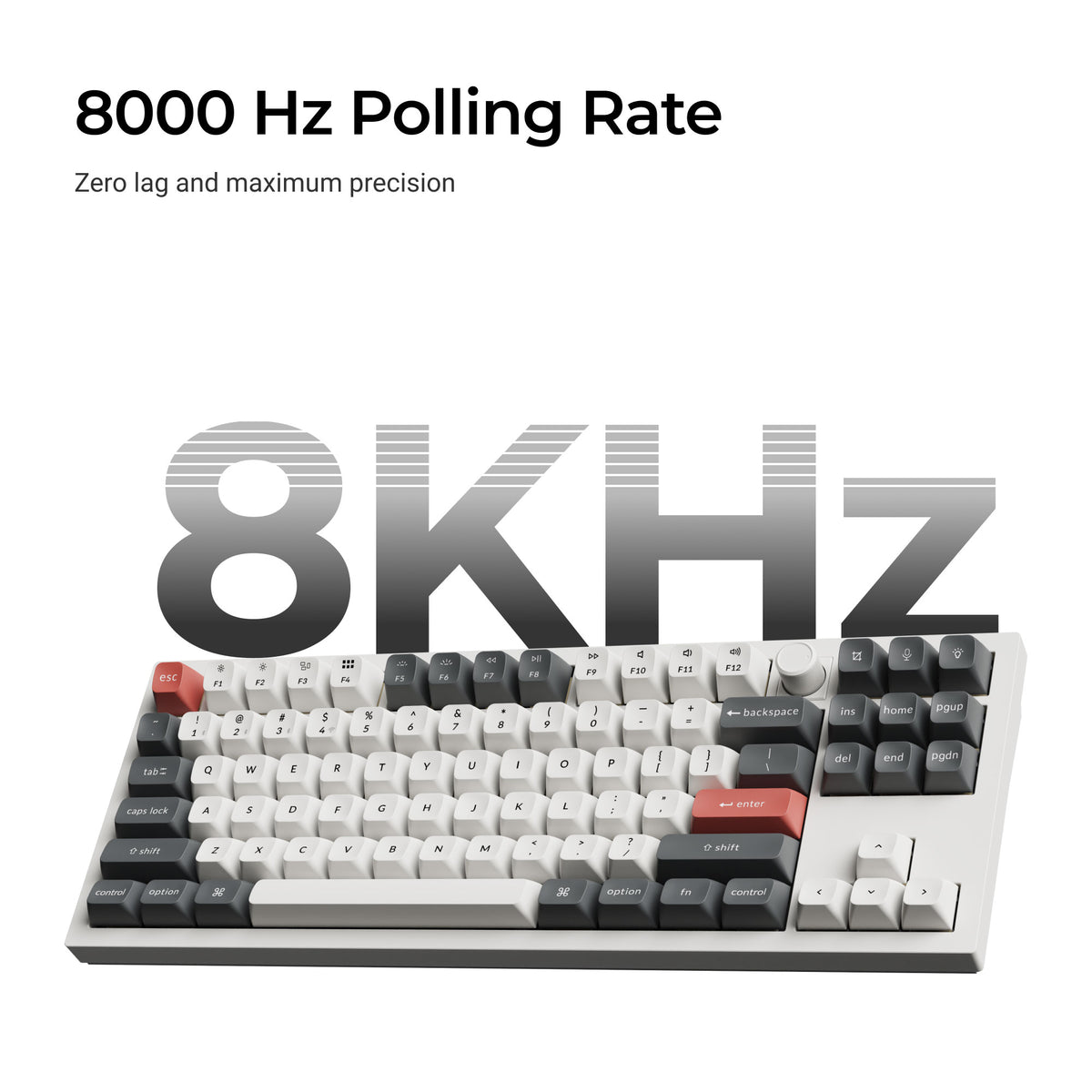 Keychron Q3 Ultra 8K (Q3U-P1) Wireless Mechanical Keyboard Red Switch - White