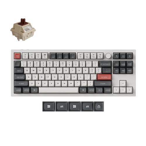 Keychron Q3 Ultra 8K (Q3U-P3) Wireless Mechanical Keyboard Brown Switch - White