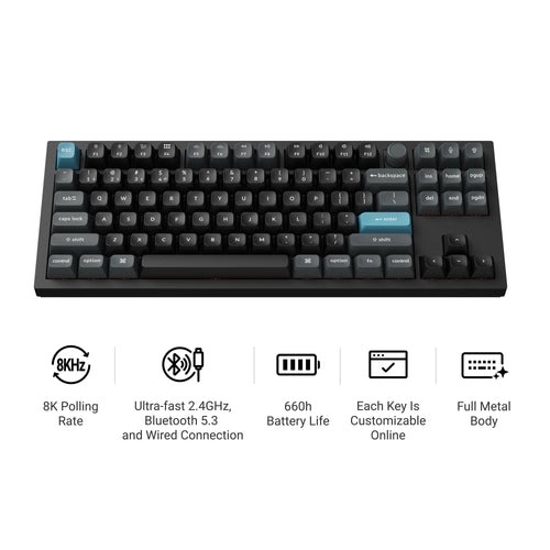Keychron Q3 Ultra 8K (Q3U-P1) Wireless Mechanical Keyboard Red Switch - White