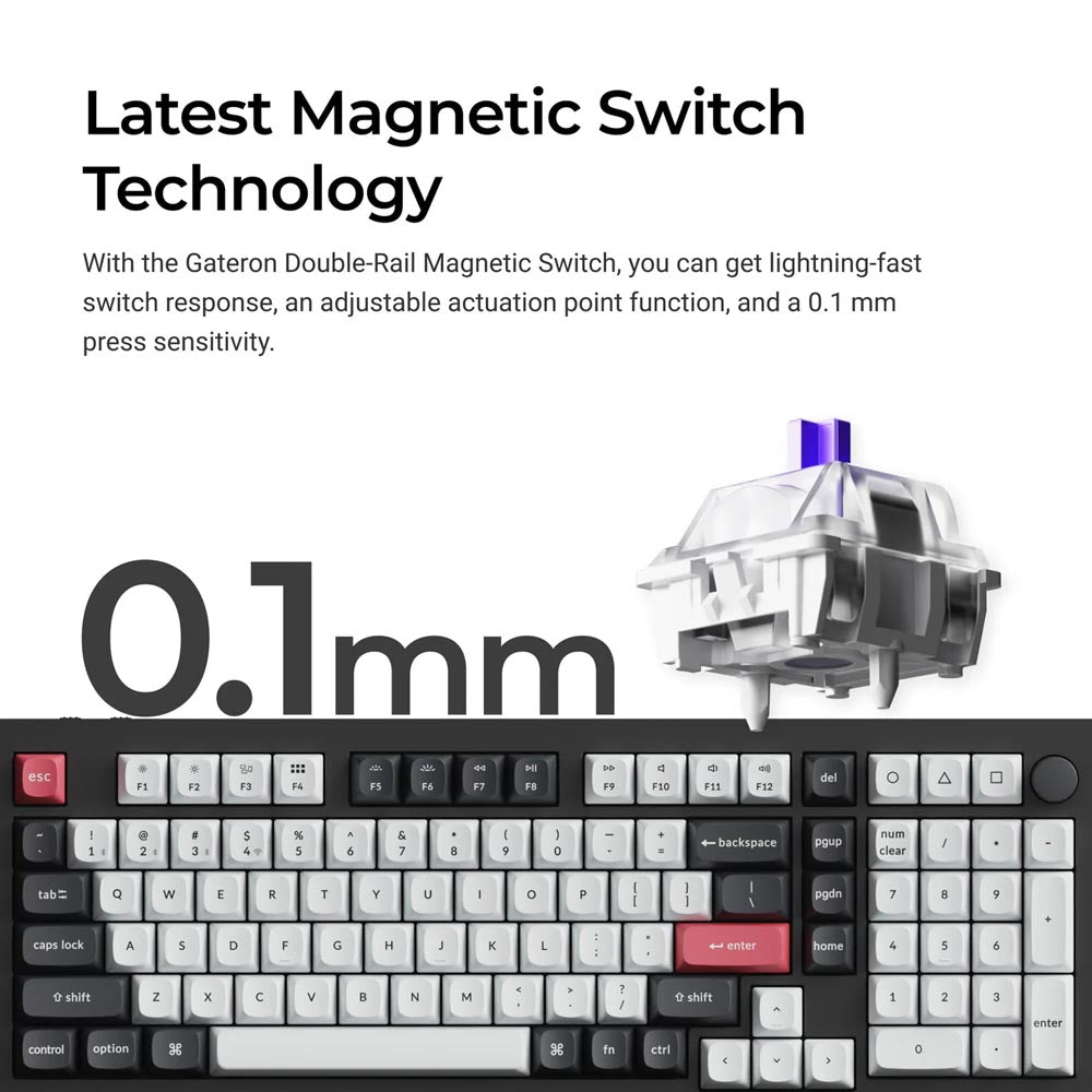 Keychron Q5 HE (Q5H-P1) Wireless Magnetic Switch Custom Keyboard (White)