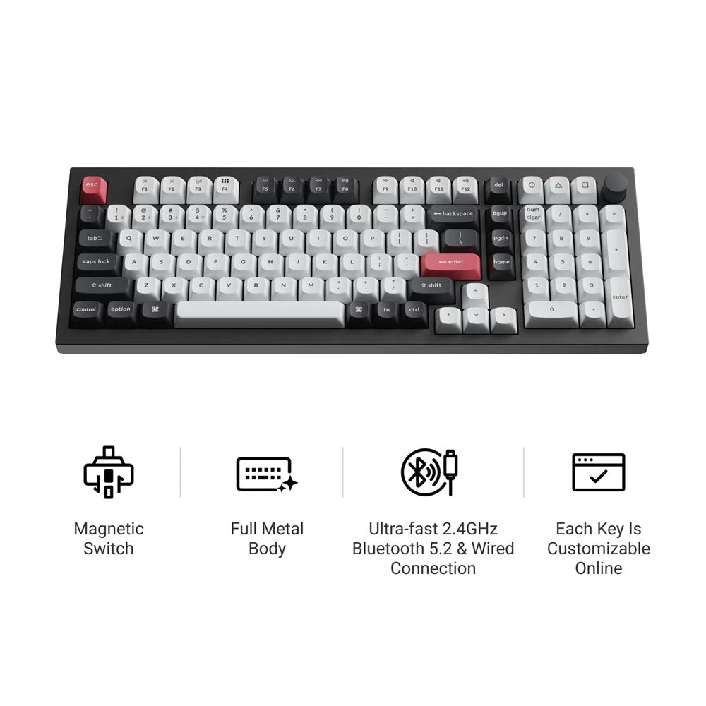 Keychron Q5 HE (Q5H-P1) Wireless Magnetic Switch Custom Keyboard (White)