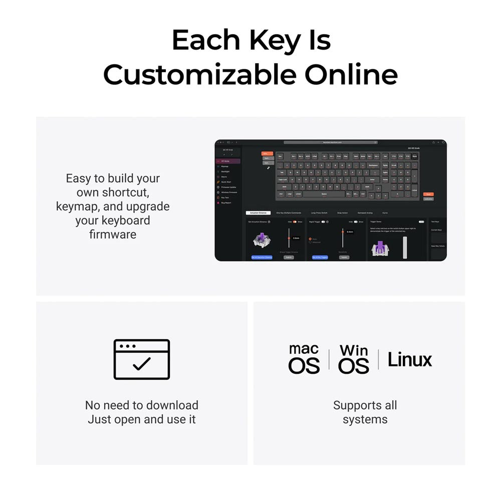 Keychron Q5 HE (Q5H-M1) Wireless Magnetic Switch Custom Keyboard (Black)