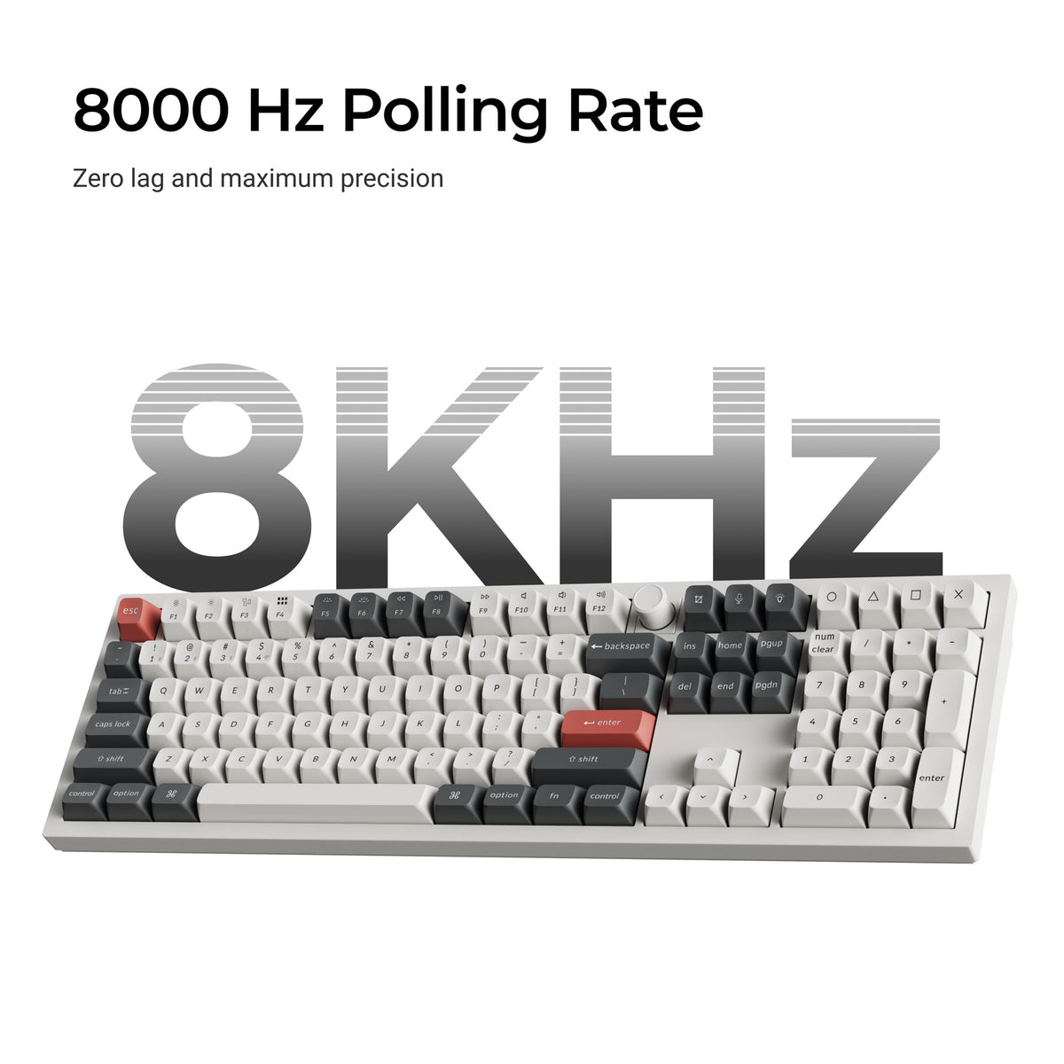 Keychron Q6 Ultra 8K (Q6U-P1) Wireless Mechanical Keyboard Red Switch - White