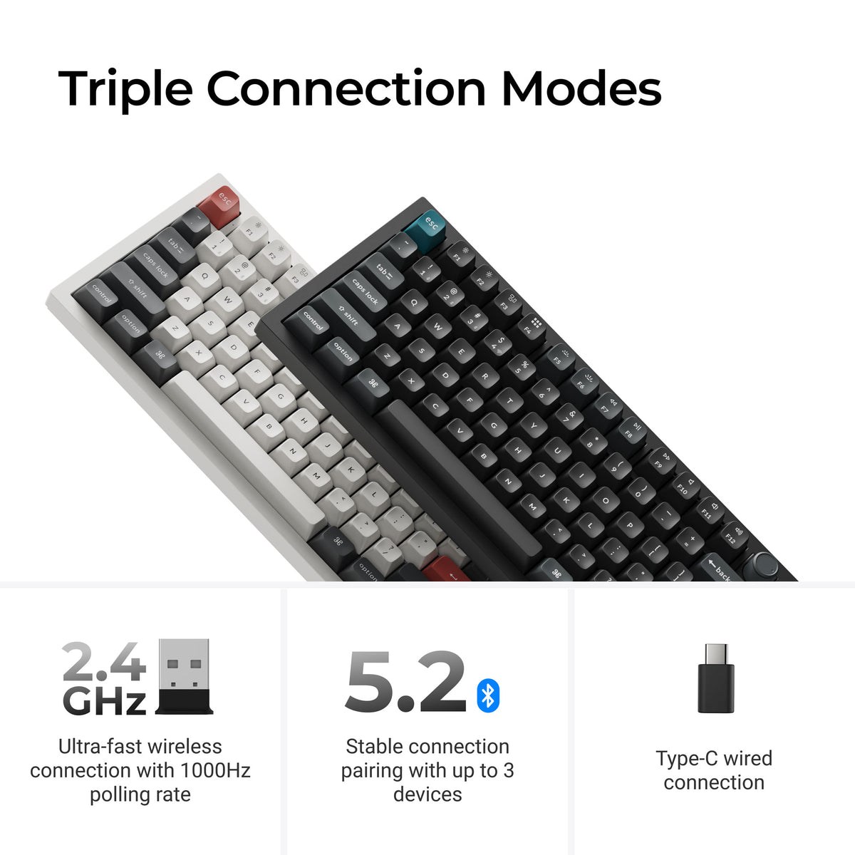 Keychron Q6 Ultra 8K (Q6U-P1) Wireless Mechanical Keyboard Red Switch - White