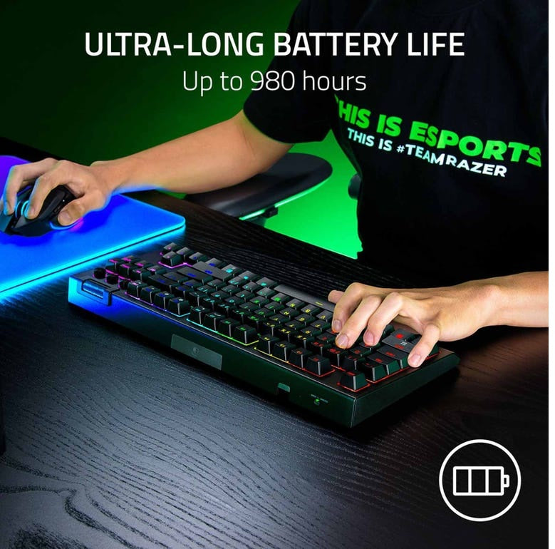 Razer BlackWidow V4 TKL Wireless Keyboard Orange Switch