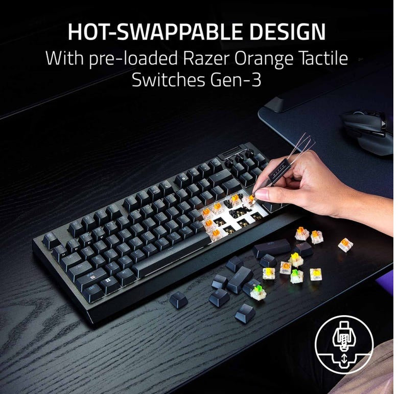 Razer BlackWidow V4 TKL Wireless Keyboard Orange Switch