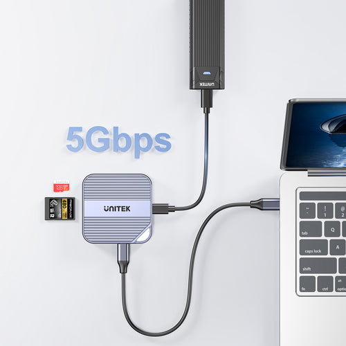 Unitek S1244CGY01 Magnetic SD/Micro SD Card Reader with PD100W