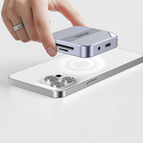Unitek S1244CGY01 Magnetic SD/Micro SD Card Reader with PD100W
