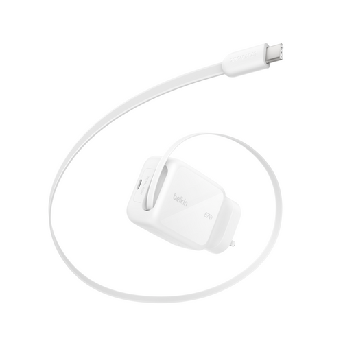 Belkin WCH022myWH UltraCharge Retractable GaN Wall Charger 67W