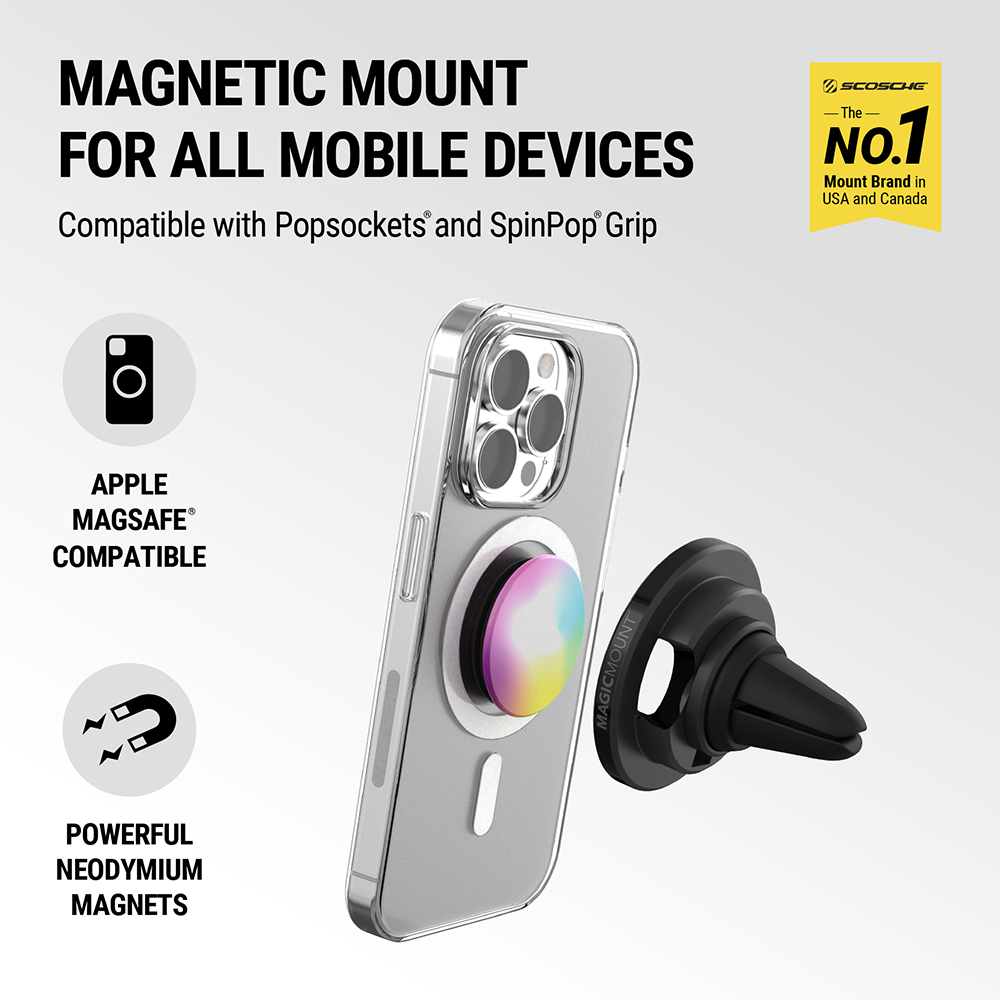 Scosche SMS2DV-SP MagicMount MS Dash/Vent MagSafe Magnetic Phone Mount - Black