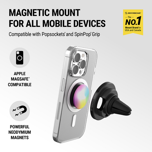 Scosche SMS2DV-SP MagicMount MS Dash/Vent MagSafe Magnetic Phone Mount - Black